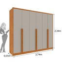 Ver imagem 4 de Guarda-Roupa Casal com 6 Portas e 6 Gavetas 274cm Multimóveis CR35499 Cinamomo/Off White