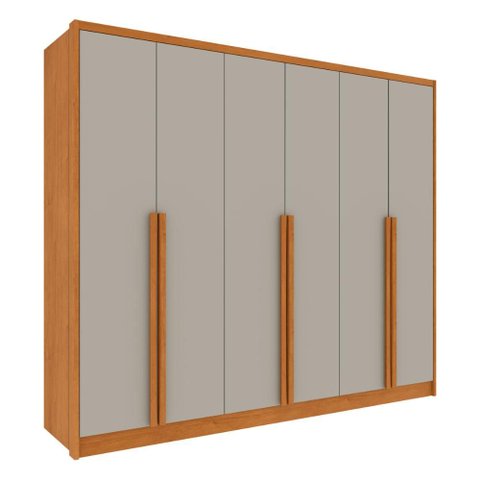 Guarda-Roupa Casal com 6 Portas e 6 Gavetas 274cm Multimóveis CR35499 Cinamomo/Off White