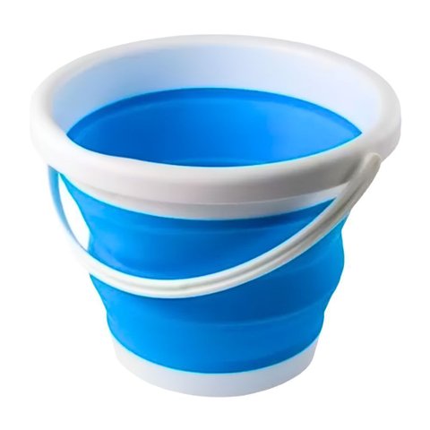 Balde Mágico Dobrável Retrátil 10l de Silicone Reforçado Cor:azul;tamanho:u