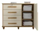 Ver imagem 2 de Cômoda Sapateira Grécia com Chave 1 Porta Ripado Flex - 4 Cores:cinamomo/offwhite