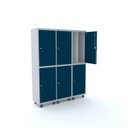 Ver imagem 1 de Armário Guarda Volume Locker Roupeiro 6 Portas Aço 150CMX193CM Azul