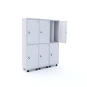Ver imagem 1 de Armário Guarda Volume Locker Roupeiro 6 Portas Aço 150CMX193CM Branco