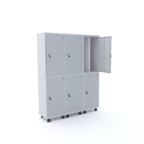 Armário Guarda Volume Locker Roupeiro 6 Portas Aço 150cmx193cm 