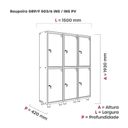 Ver imagem 2 de Armário Guarda Volume Locker Roupeiro 6 Portas Aço 150CMX193CM Rosa