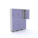 Ver imagem 1 de Armário Guarda Volume Locker Roupeiro 6 Portas Aço 150CMX193CM Rosa