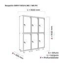 Ver imagem 2 de Armário Guarda Volume Locker Roupeiro 6 Portas Aço 150CMX193CM Laranja