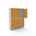 Ver imagem 1 de Armário Guarda Volume Locker Roupeiro 6 Portas Aço 150CMX193CM Laranja