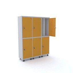Armário Guarda Volume Locker Roupeiro 6 Portas Aço 150cmx193cm  - 1