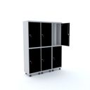 Ver imagem 1 de Armário Guarda Volume Locker Roupeiro 6 Portas Aço 150CMX193CM Preto