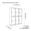 Ver imagem 2 de Armário Guarda Volume Locker Roupeiro 6 Portas Aço 150CMX193CM Preto