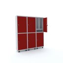 Ver imagem 1 de Armário Guarda Volume Locker Roupeiro 6 Portas Aço 150CMX193CM Vermelho