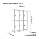 Ver imagem 2 de Armário Guarda Volume Locker Roupeiro 6 Portas Aço 150CMX193CM Verde