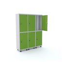 Ver imagem 1 de Armário Guarda Volume Locker Roupeiro 6 Portas Aço 150CMX193CM Verde