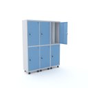 Ver imagem 1 de Armário Guarda Volume Locker Roupeiro 6 Portas Aço 150CMX193CM Azul