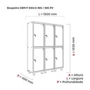 Ver imagem 2 de Armário Guarda Volume Locker Roupeiro 6 Portas Aço 150CMX193CM Azul