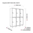 Ver imagem 2 de Armário Guarda Volume Locker Roupeiro 6 Portas Aço 150cmx193cm