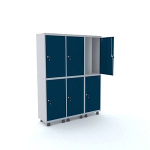Armário Guarda Volume Locker Roupeiro 6 Portas Aço 150cmx193cm 
