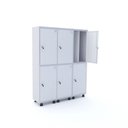 Ver imagem 1 de Armário Guarda Volume Locker Roupeiro 6 Portas Aço 150CMX193CM Branco