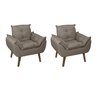 Kit 2 Poltronas Decorativas Opala Suede Capuccino Su Decor - 1