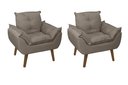 Ver imagem 1 de Kit 2 Poltronas Decorativas Opala Suede Capuccino Su Decor