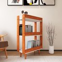 Ver imagem 5 de Estante para Livro com Pés de Madeira Maciça Decoração para Sala ou Quarto - Nature com Branco