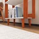 Ver imagem 6 de Estante para Livro com Pés de Madeira Maciça Decoração para Sala ou Quarto - Nature com Branco
