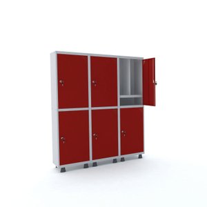 Armário Guarda Volume Locker Roupeiro 6 Portas Aço 150cmx193cm 