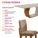 Ver mais imagens de Conjunto Sala de Jantar Bella 220cm com Vidro Canto Moeda e 8 Cadeiras Bella