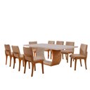Ver imagem 2 de Conjunto Sala de Jantar Bella 220cm com Vidro Canto Moeda e 8 Cadeiras Bella
