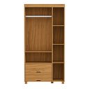 Ver mais imagens de Kit Quarto Solteiro Clara Cama + Guarda Roupa 3 Portas 2 Gavetas Designl Moderno em Rattan de Mdf