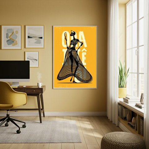 Quadro Poster Candomblé Oxum - 70x50cm:moldura Branca