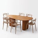 Ver imagem 2 de Conjunto Sala de Jantar 6 Lugares Orgânico MDF Allegra