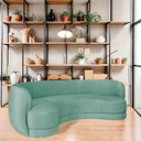 Ver imagem 2 de Sofá Curvo 3 Lugares Sala de Estar Recepção Noruega 200cm Suede - Amarena Móveis Doce Sonho Móveis S