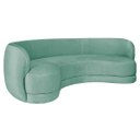 Ver imagem 1 de Sofá Curvo 3 Lugares Sala de Estar Recepção Noruega 200cm Suede - Amarena Móveis Doce Sonho Móveis S