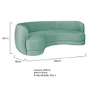 Ver imagem 3 de Sofá Curvo 3 Lugares Sala de Estar Recepção Noruega 200cm Suede - Amarena Móveis Doce Sonho Móveis S