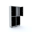 Ver imagem 1 de Armário Guarda Volume Locker Roupeiro 4 Portas Aço 100CMX193CM Preto