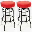 Ver imagem 1 de Kit 2 Banquetas Bar Alta Giratória Preta Assento Vermelho - Poltronas do Sul
