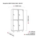 Ver imagem 2 de Armário Guarda Volume Locker Roupeiro 4 Portas Aço 100CMX193CM Azul