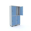Ver imagem 1 de Armário Guarda Volume Locker Roupeiro 4 Portas Aço 100CMX193CM Azul