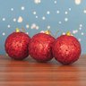 Kit 18 Bolas Enfeite Árvore de Natal Vermelho Azul Branco - 6
