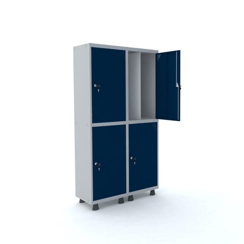Armário Guarda Volume Locker Roupeiro 4 Portas Aço 100CMX193CM Azul