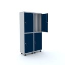 Ver imagem 1 de Armário Guarda Volume Locker Roupeiro 4 Portas Aço 100CMX193CM Azul