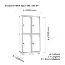 Ver imagem 2 de Armário Guarda Volume Locker Roupeiro 4 Portas Aço 100CMX193CM Azul