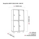Ver imagem 2 de Armário Guarda Volume Locker Roupeiro 4 Portas Aço 100CMX193CM Branco