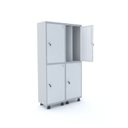 Ver imagem 1 de Armário Guarda Volume Locker Roupeiro 4 Portas Aço 100CMX193CM Branco
