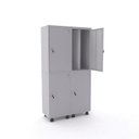 Ver imagem 1 de Armário Guarda Volume Locker Roupeiro 4 Portas Aço 100CMX193CM Cinza
