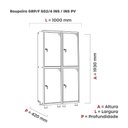 Ver imagem 2 de Armário Guarda Volume Locker Roupeiro 4 Portas Aço 100CMX193CM Rosa