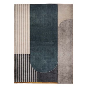 Tapete Sala Luxo Mississipi 06 Azul-off White 1,00x1,40m