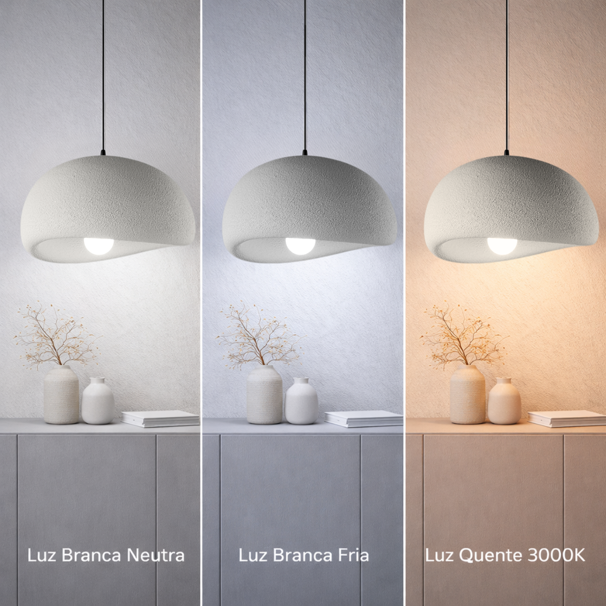 Ver imagem 6 de Lustre Pendente Luminária Japonesa Wabi-sabi Orgânico Cogumelo Concreto Gimpo Ltj30-cinza-a