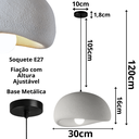 Ver imagem 3 de Lustre Pendente Luminária Japonesa Wabi-sabi Orgânico Cogumelo Concreto Gimpo Ltj30-cinza-a